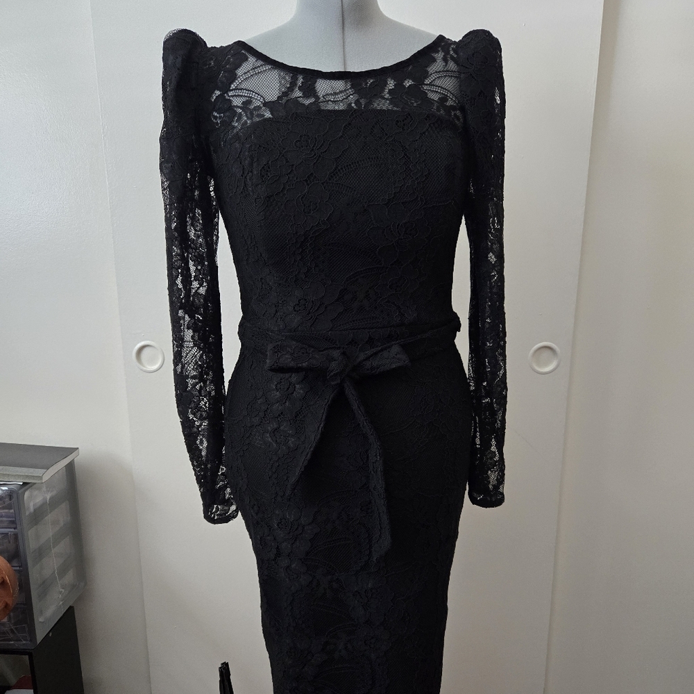 Collectif Black Sheath Dress, Size 10-12